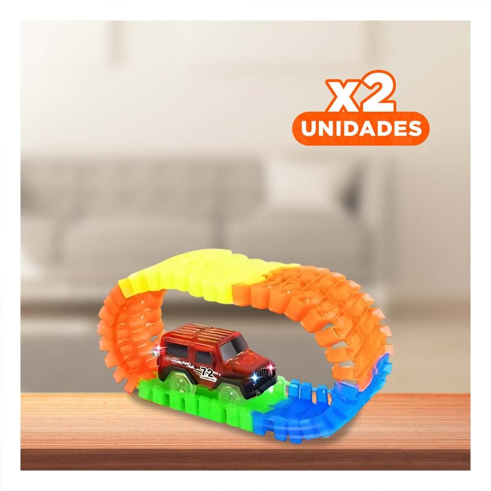 Pack2 Sistema Creativo con Mini Carro y Pistas para Diversion Continua en Casa Y+Regalo Sticker