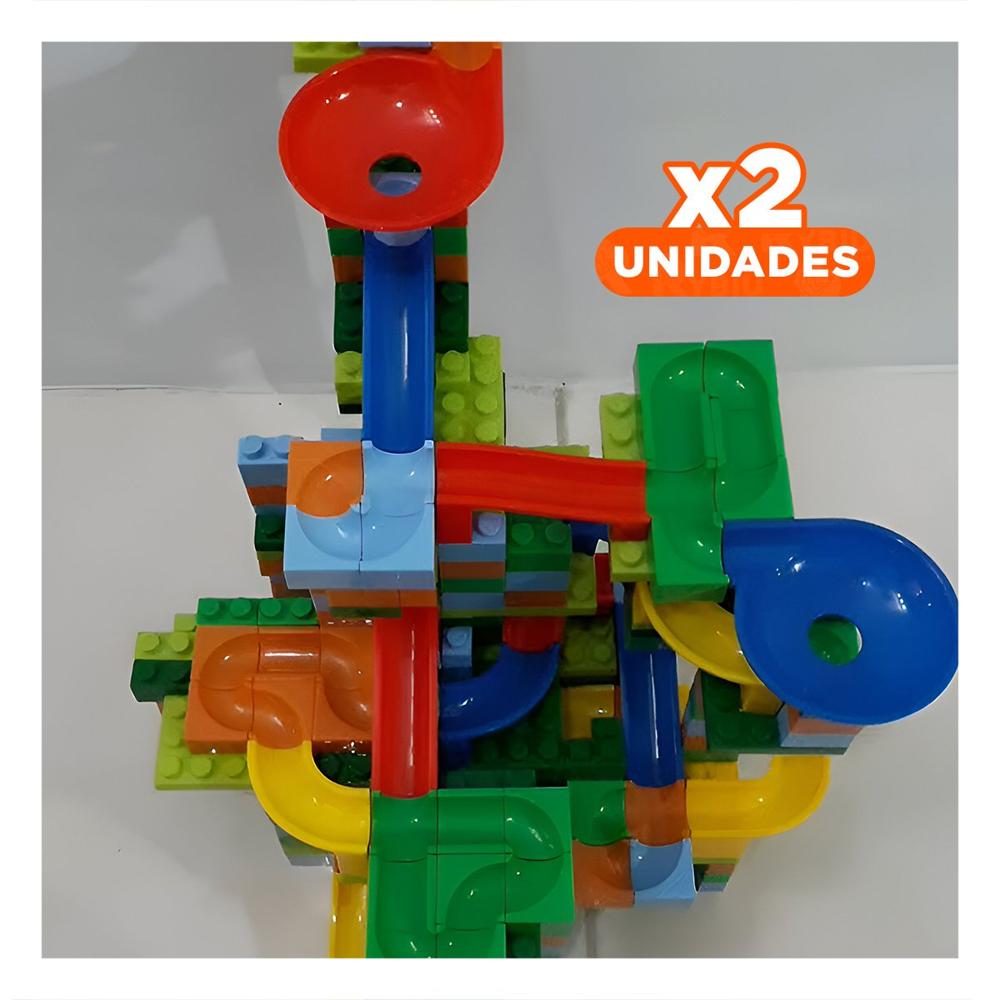 Pack2 Trayecto Canicas 248 Piezas para Juego Infantil y Seguro Y+Regalo Sticker