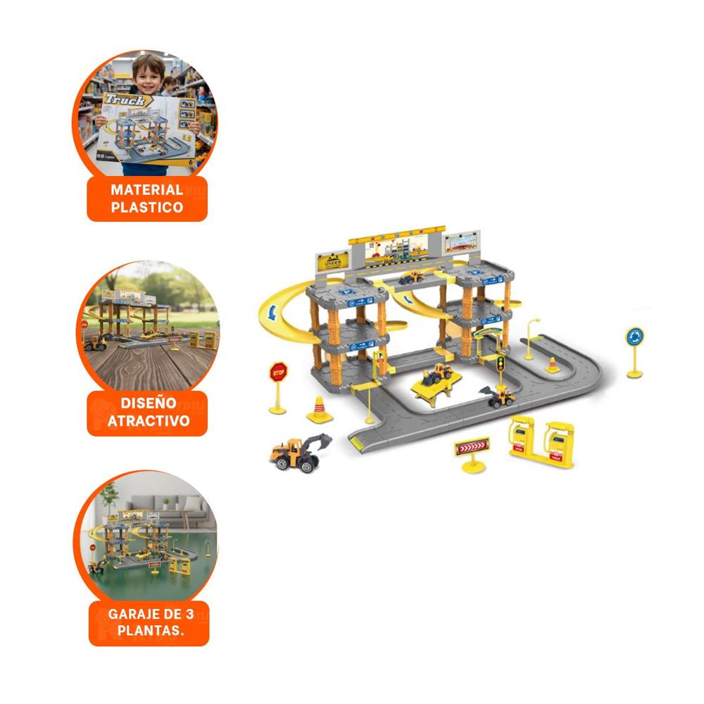 Pack6 Espacio de Juego para Construccion con Carritos de Plomo Amarillo Y+Regalo Sticker
