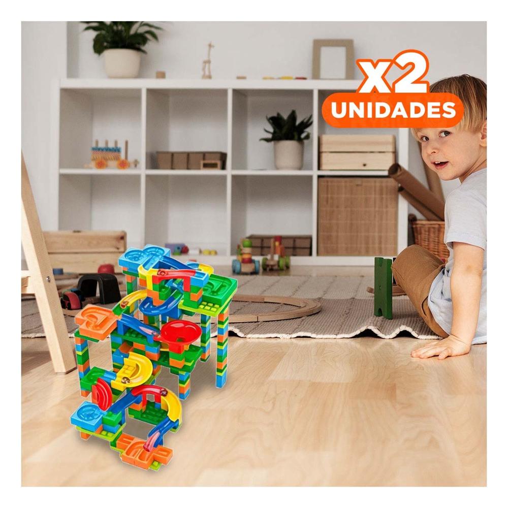 Pack2 Paquete Pista con Canicas 328 Piezas para Juego Creativo Infantil Y+Regalo Sticker