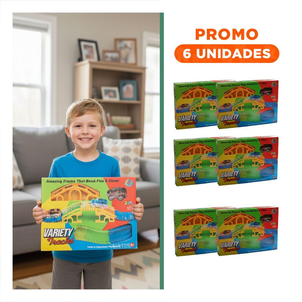 Pack6 Sendero de Colores con Carro Juguete para Niños Creativo y Alegre