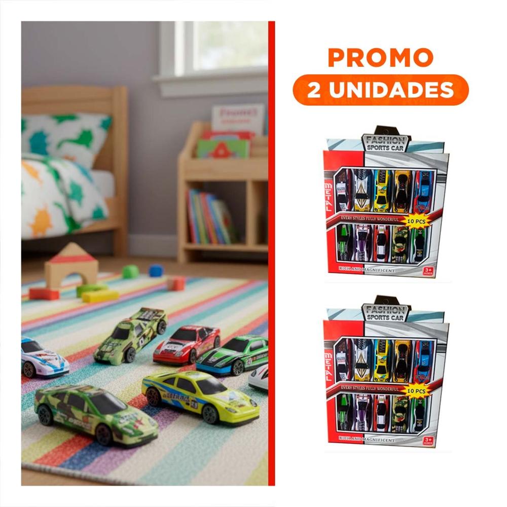 Pack2 Coleccion Autos Compactos 10 Carritos de Metal para Juego Diario