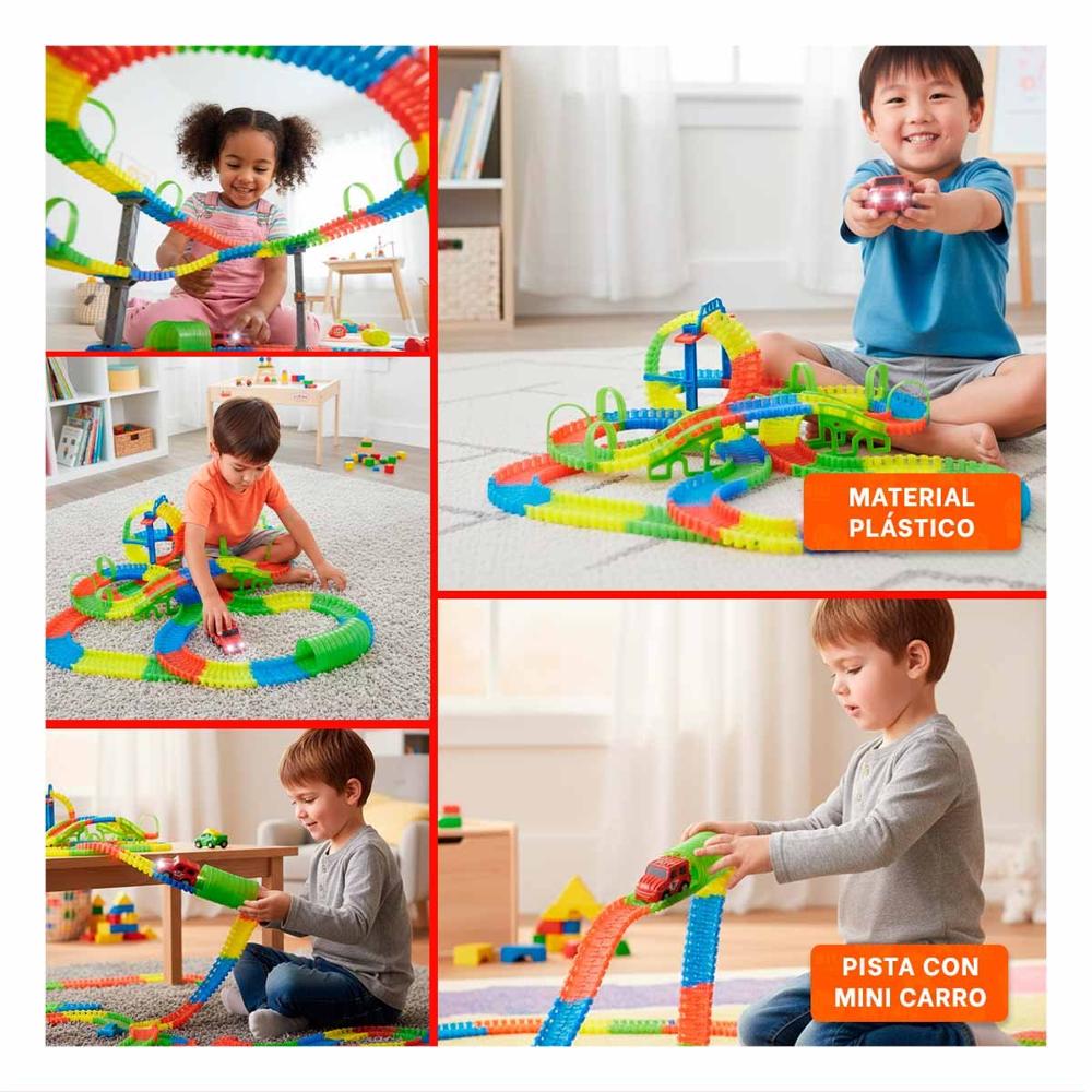 Set de Juego con Mini Carro y Pistas para Diversion Continua Y+Post It