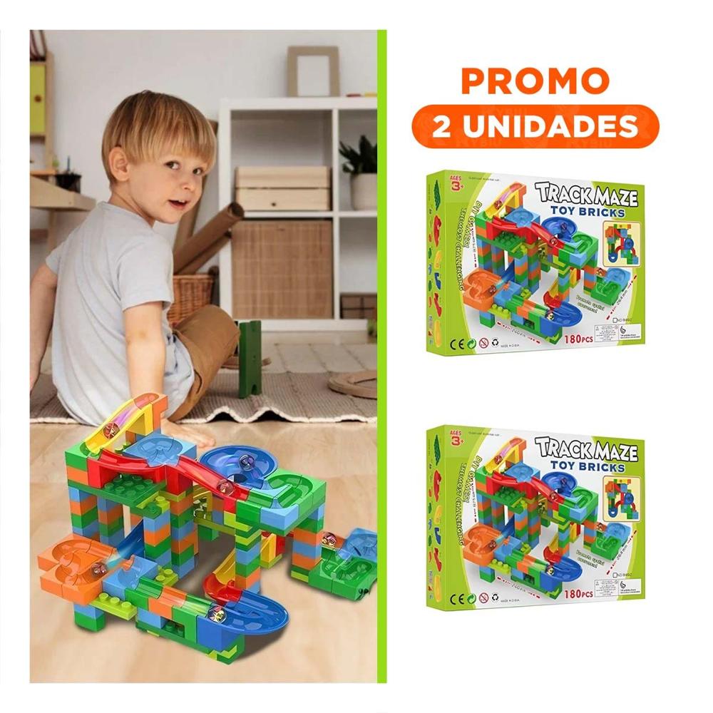 Pack2 Set 180 Piezas Pista con Canicas para Recreacion y Juego