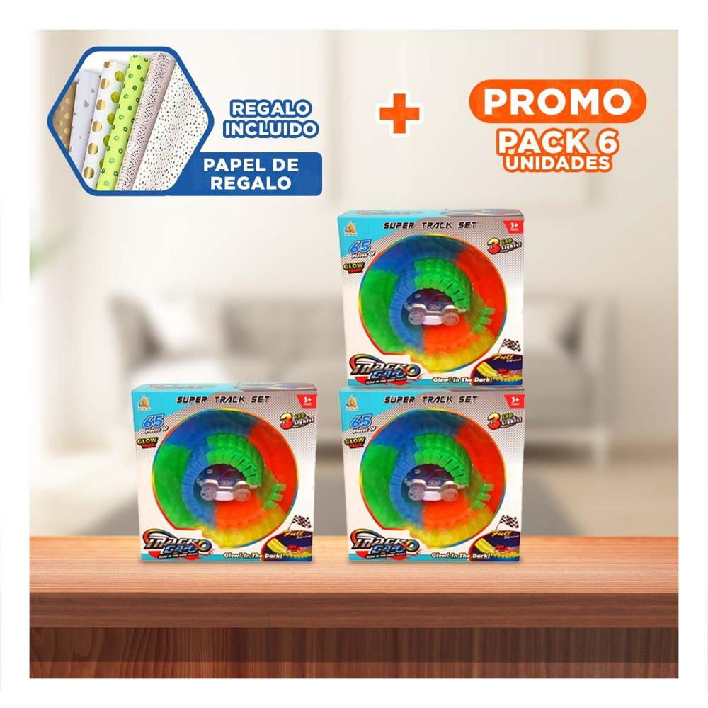Pack6 Accesorio Festivo Navidad Decoracion LED Blanco para Hogar y Casa Y+Papel Regalo