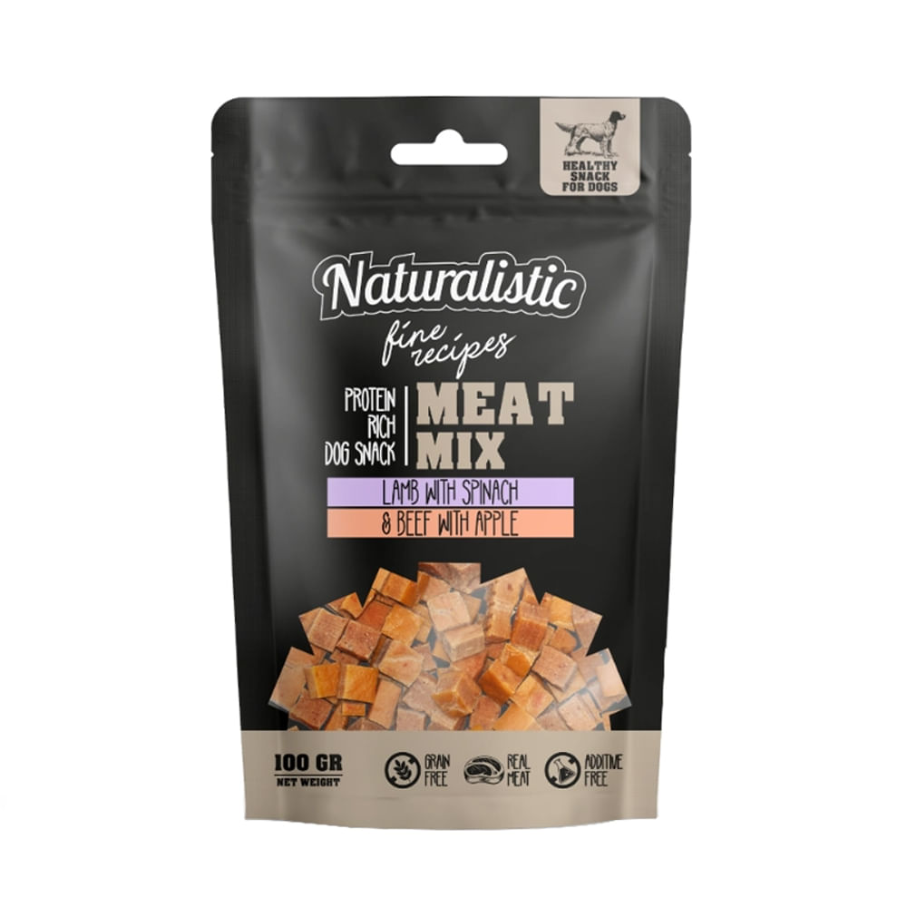 Snack Para Perros Naturalistic Carnes Espinaca Manzana 100gr