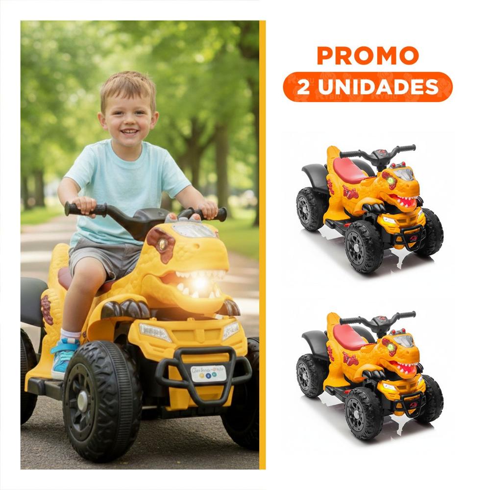 Pack2 Vehiculo de Dinosaurio para Uso Recreativo Color Amarillo 42x72x45cm Y+Regalo Sticker