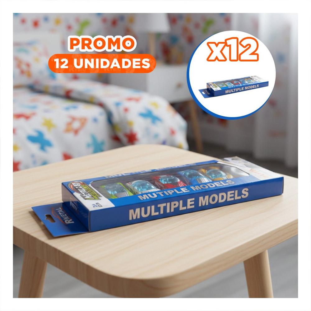 Pack12 Formato 6 Carritos Multicolor para Juego Diario en Casa