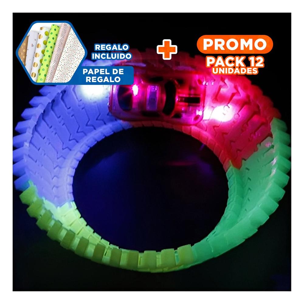 Pack12 Trayecto de Colores con Carro para Niños Colorido y Divertido Y+Papel Regalo