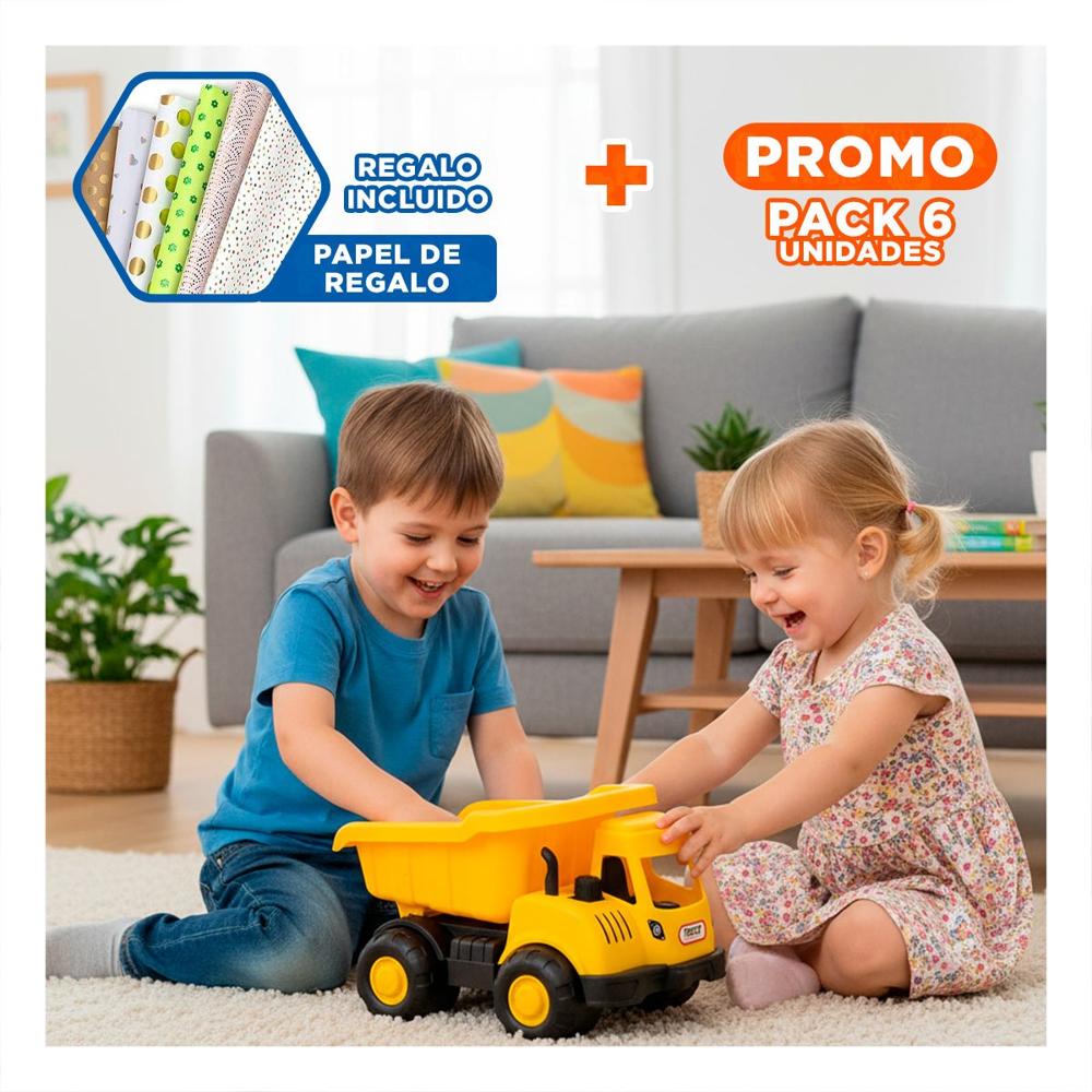 Pack6 Camion de Carga Infantil para Juego Diario Y+Papel Regalo