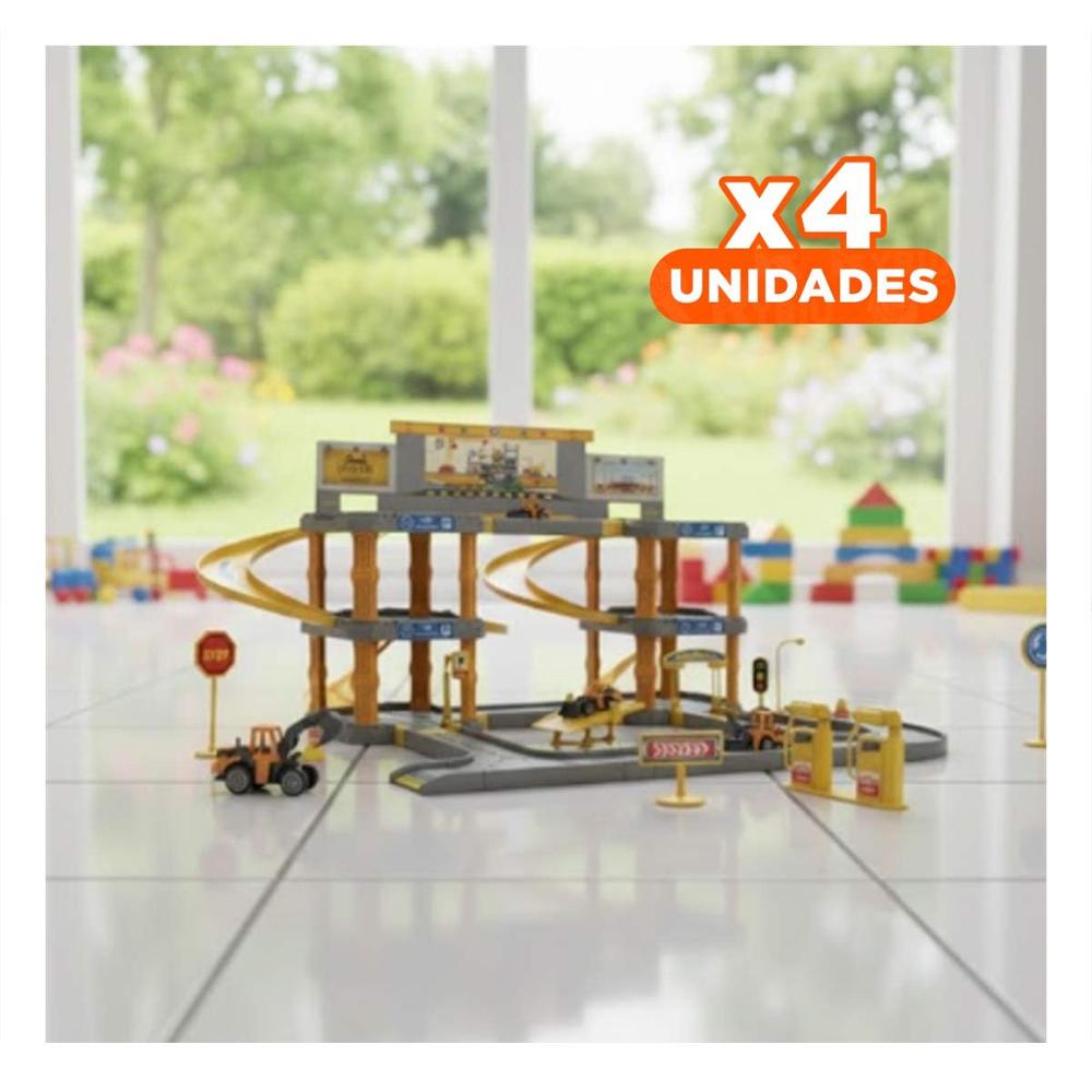 Pack4 Parque De Juego de Construccion con Zona de Estacionamiento