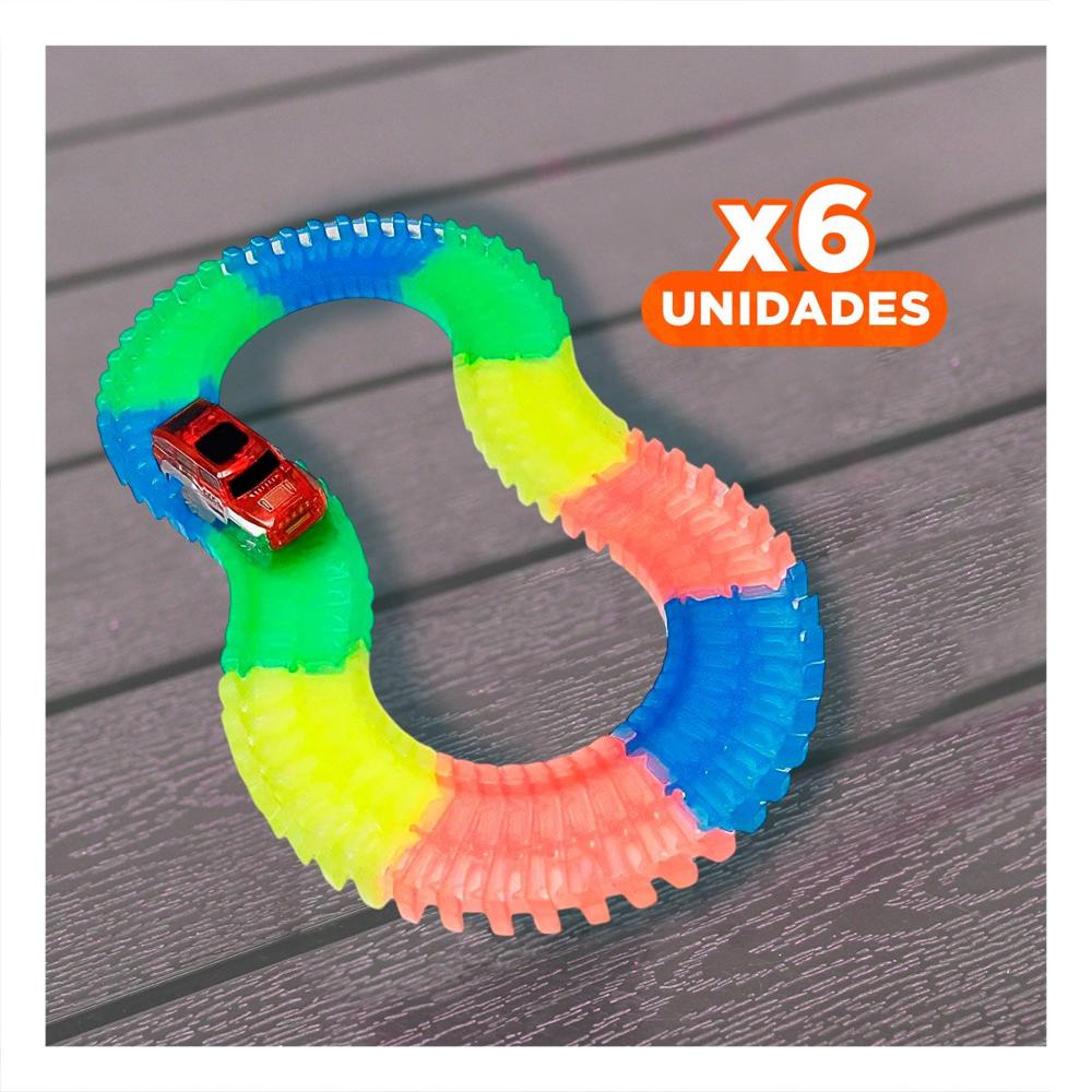Pack6 Trayecto de Colores con Carro para Niños Divertido y Seguro Y+Regalo Sticker