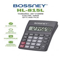 Calculadora Electrónica De Bolsillo Bossney HL-815L 8 Dígitos Gris