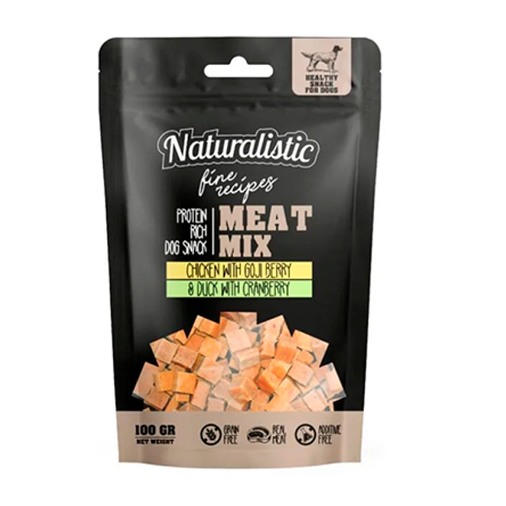 Snack Para Perros Naturalistic Carnes-Goji y Arándanos100gr