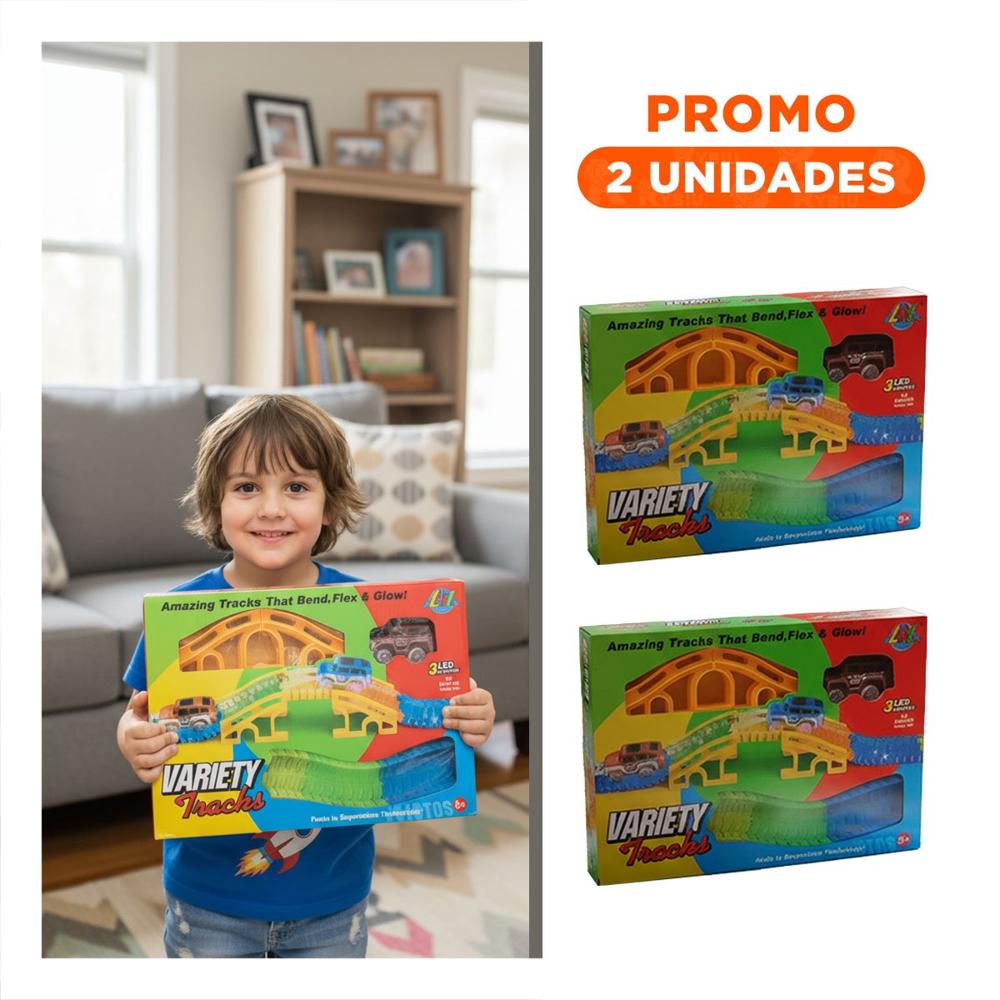 Pack2 Pista de Colores con Carro Juguete para Niños Alegre y Seguro