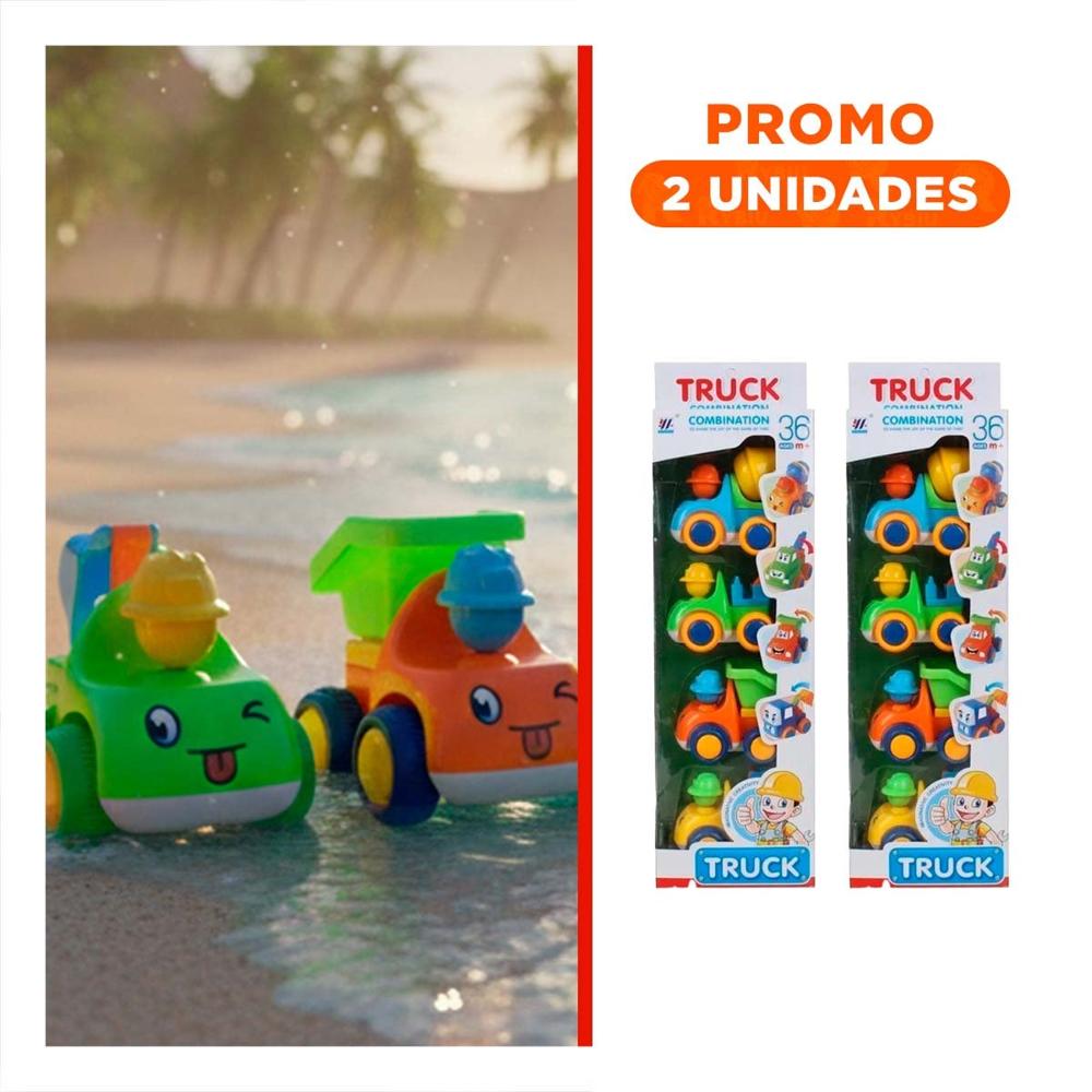 Pack2 Conjunto Vehicular de Construccion Truck Multicolor Set 4