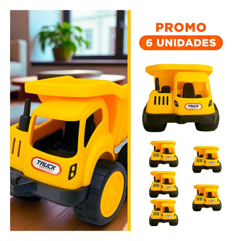 Pack6 Vehiculo de Juguete Tipo Volquete para Casa