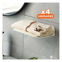 Pack4 Soporte Flotante Plegable Blanco para Pared Compacta