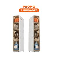 Pack2 Organizador Funcional Blanco con Ruedas y Puertas en 4 Niveles