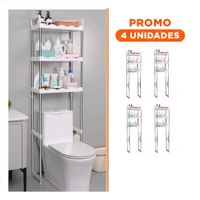 Pack4 Caja abierta para aseo 3 niveles plastico con estilo ondas para hogar Y+Regalo Sticker