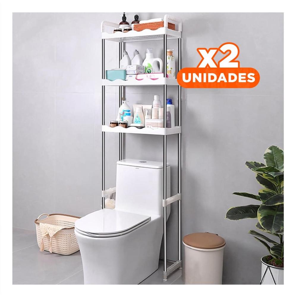 Pack2 Porta higiene para aseo 3 niveles plastico con estilo ondas para hogar Y+Regalo Sticker