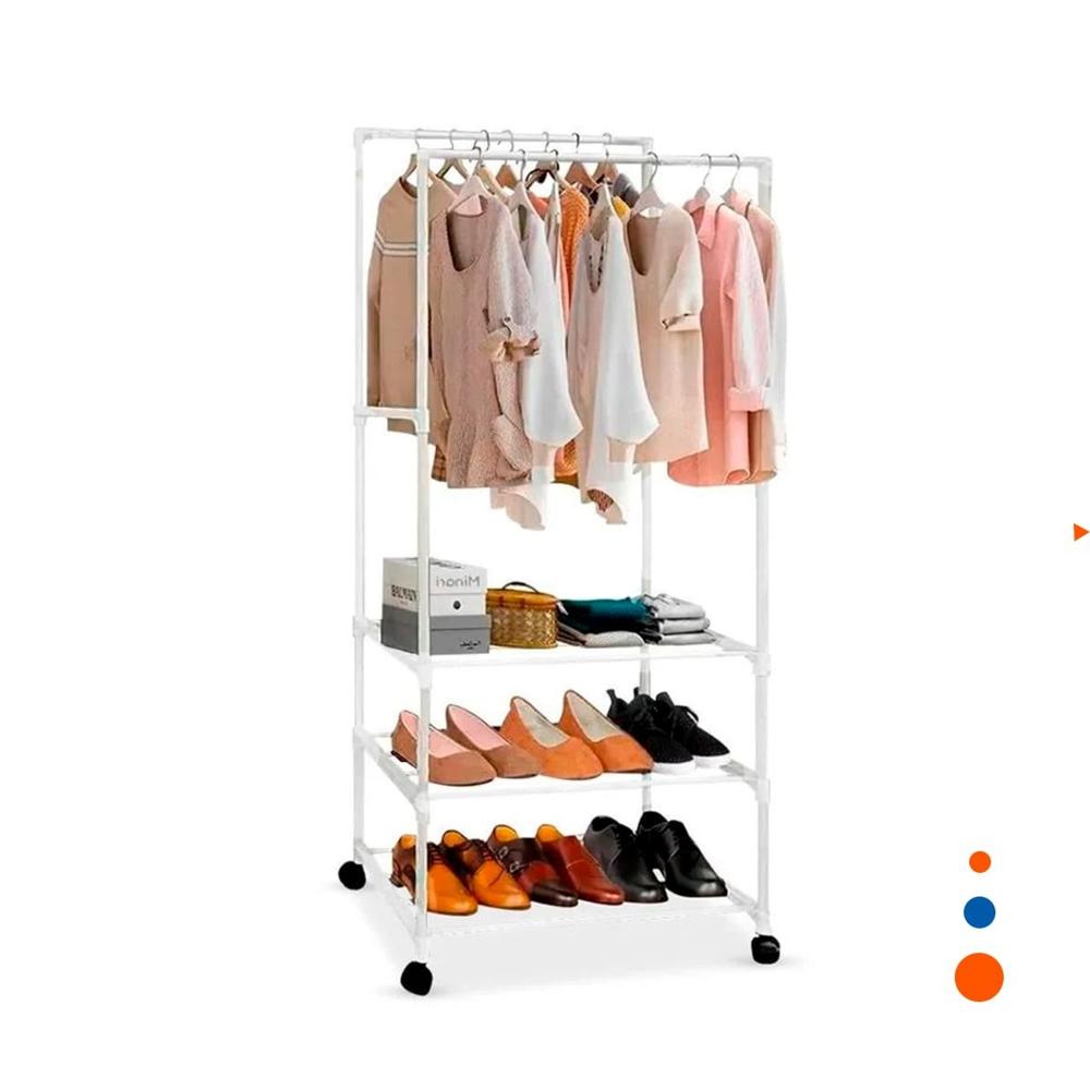 Organizador 3 Niveles con Perchera Doble Color Blanco para Calzado y ...