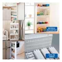 Organizador Lateral Delgado De 4 Niveles con Orificios Blanco Plastico
