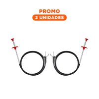 Pack2 Gancho Manual de Limpieza para Drenaje con Cuerpo Negro de 200cm