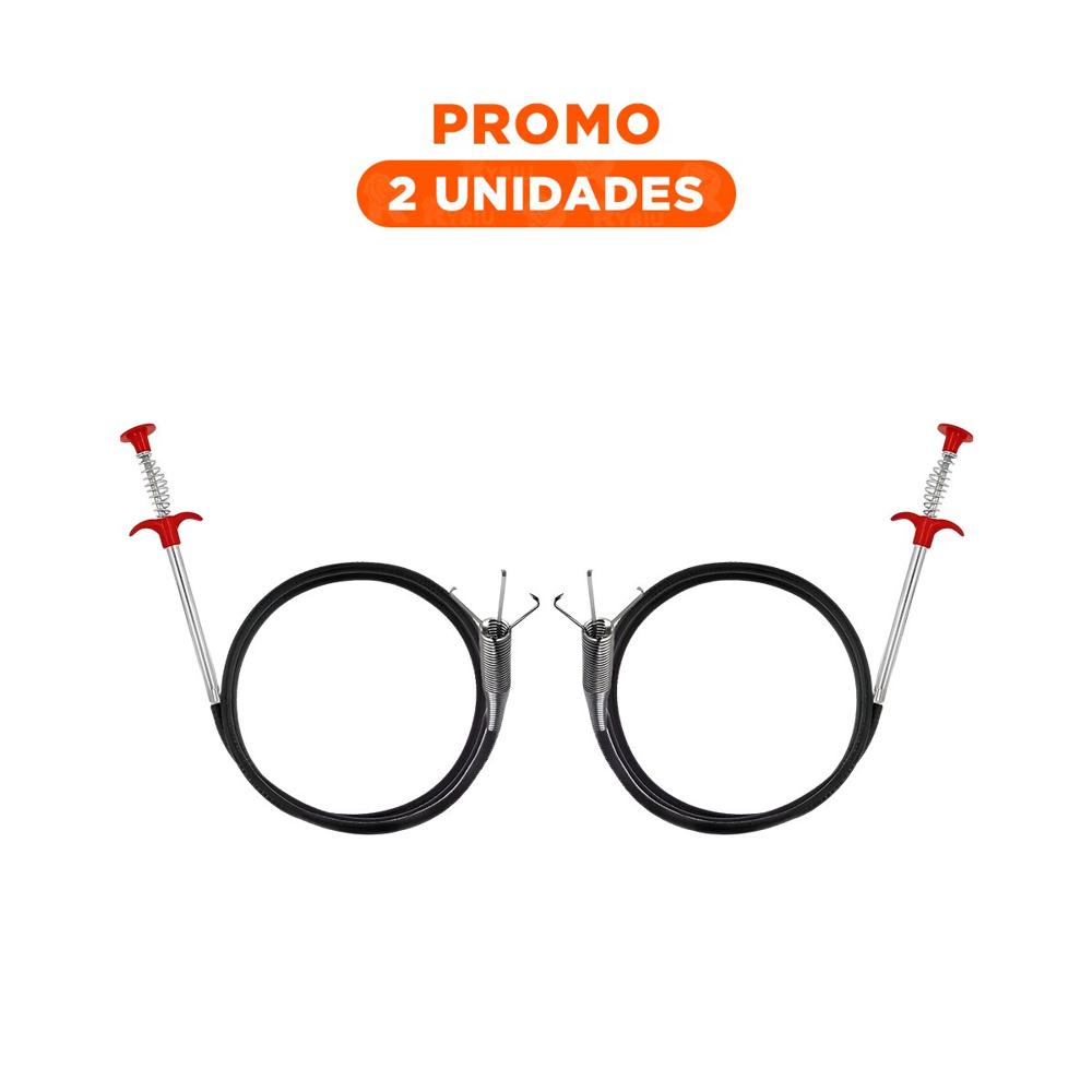 Pack2 Gancho Manual de Limpieza para Drenaje con Cuerpo Negro de 200cm