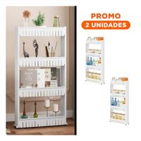 Pack2 Torre Lateral Delgado De 4 Niveles con Orificios Blanco Plastico