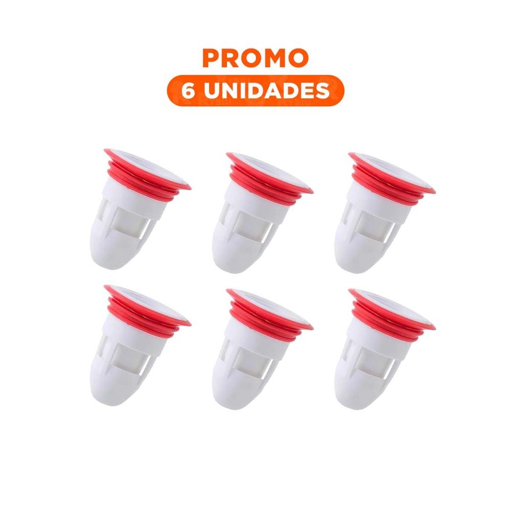 Pack6 Filtro de Piso Blanco con Sistema de Drenaje Domestico