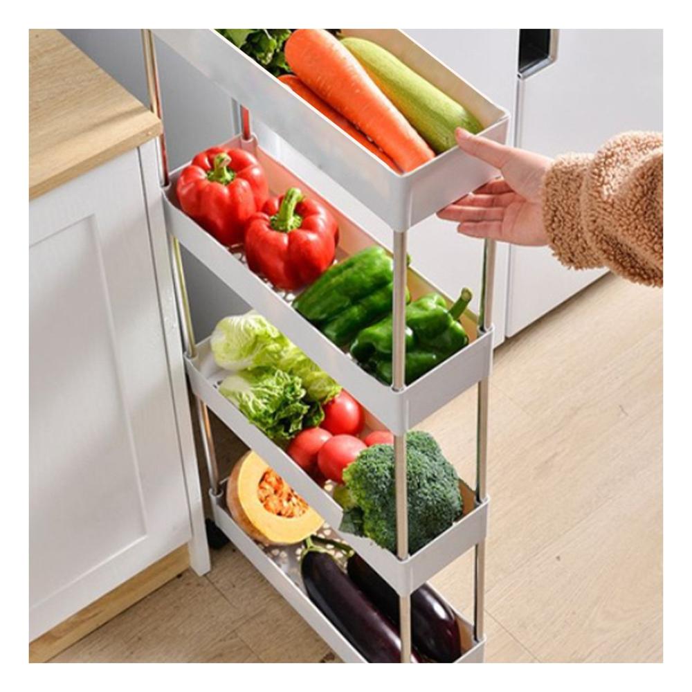 Estandar de Cocina 4 Niveles con ruedas Delgado Blanco 90 X 13 X 40 Cm Y+Papel Regalo Estandar de Cocina 4 Niveles con ruedas Delgado Blanco 90 X 13 X 40 Cm Y+Papel Regalo
