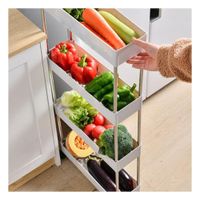 Estandar de Cocina 4 Niveles con ruedas Delgado Blanco 90 X 13 X 40 Cm Y+Papel Regalo
