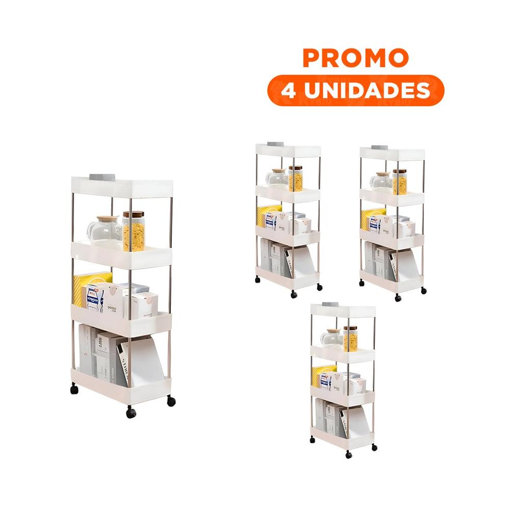Pack4 Plataforma Auxiliar 4 Niveles con ruedas Delgado Blanco 90 X 13 X 40 Cm Y+Regalo Sticker Pack4 Plataforma Auxiliar 4 Niveles con ruedas Delgado Blanco 90 X 13 X 40 Cm Y+Regalo Sticker