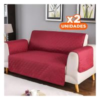Pack2 Funda Flexible para Sofa en Color Guinda con Dimensiones 130x195cm Y Regalo Sticker