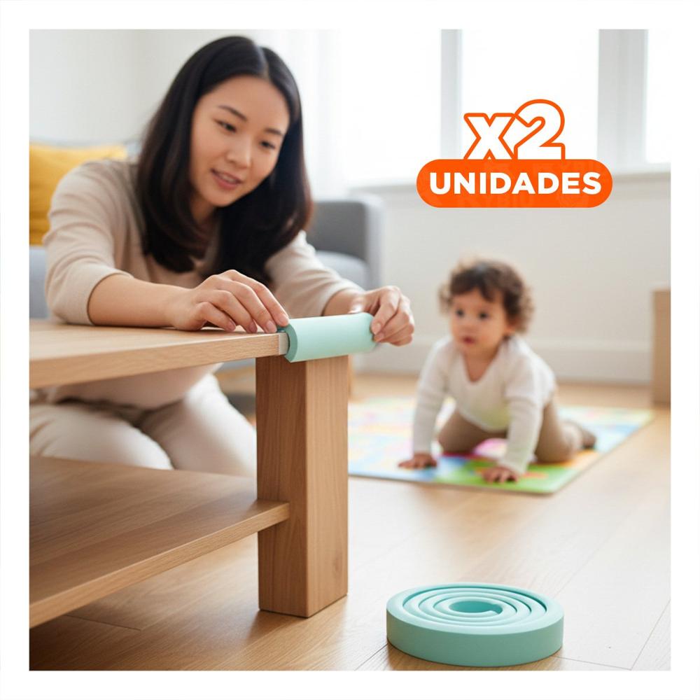 Pack2 Perfil Protector de Bordes Espuma 2 Metros Verde Agua Uso Diario Plus Y+Regalo Sticker Pack2 Perfil Protector de Bordes Espuma 2 Metros Verde Agua Uso Diario Plus Y+Regalo Sticker