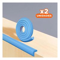Pack2 Cobertura Esquina de Espuma Resistente para Bordes de Muebles Azul Y+Regalo Sticker