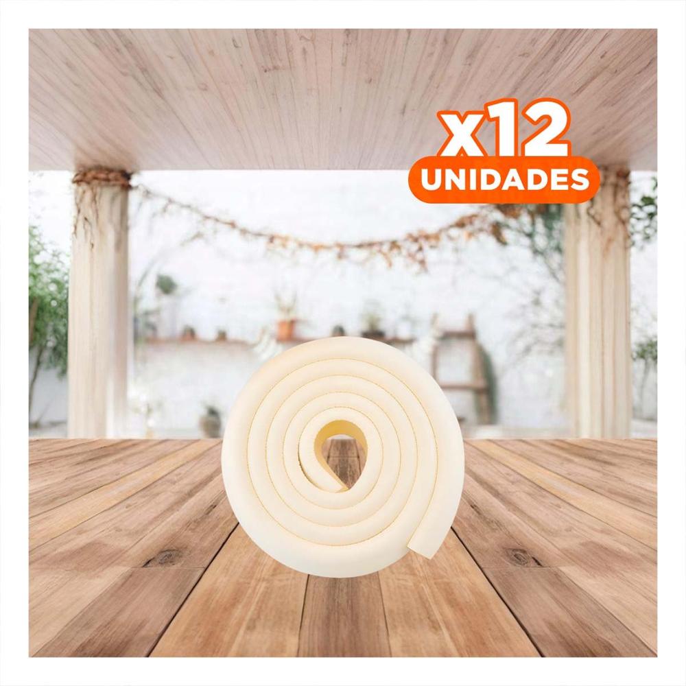 Pack12 Defensa Esquina de Espuma Suave para Bordes Filosos de Mesa Casa Crema