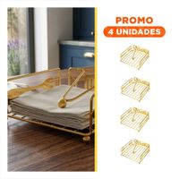 Pack4 Organizador Servilletas Metal Dorado con Brazo para Cocina Y+Regalo Sticker