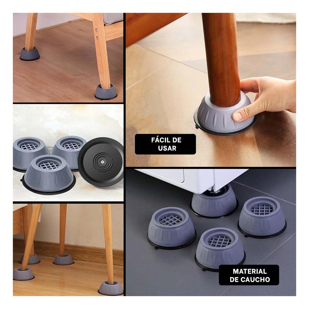 Base de Apoyo Antivibratoria y Antideslizante en Cuatro Piezas para Uso en Casa