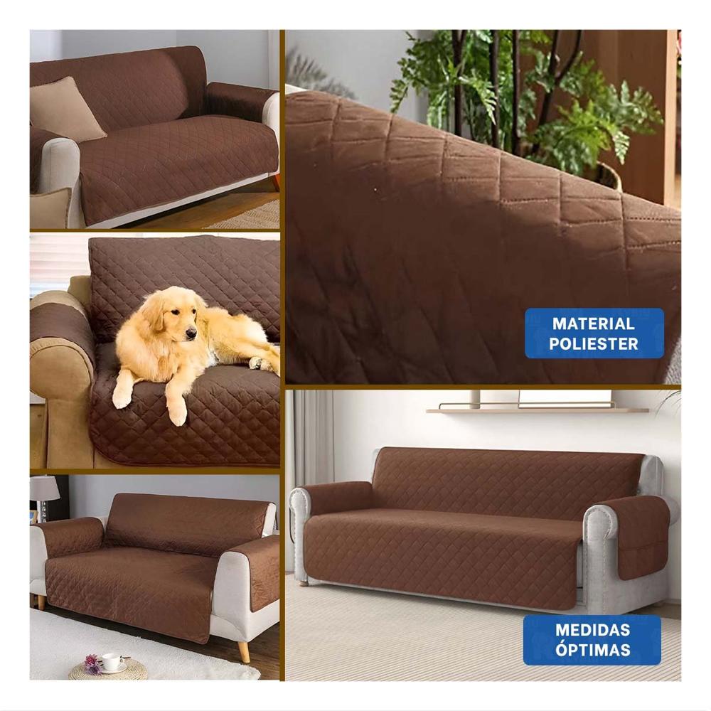 Cubierta Protectora para Sofa en Marron con Dimensiones 130x195cm de Ajuste Seguro