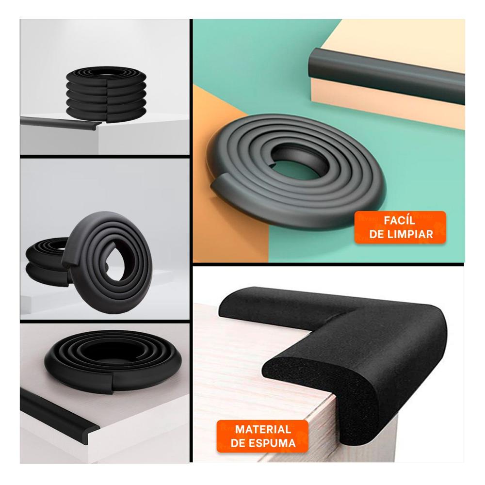 Guarda Esquina de Espuma para Bordes de Mesa y Muebles Seguridad Hogar Negro Guarda Esquina de Espuma para Bordes de Mesa y Muebles Seguridad Hogar Negro