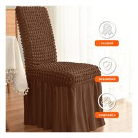 Cubierta para Silla Elastica Color Marron con Patron de Burbujas Cuadradas Y+Papel Regalo