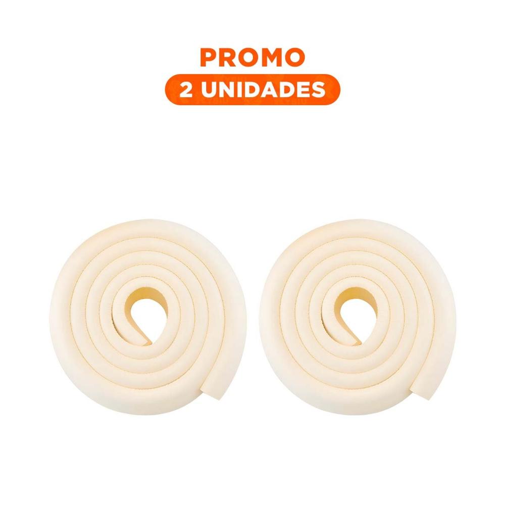 Pack2 Cobertura Esquina de Espuma Flexible para Bordes de Muebles Casa Crema