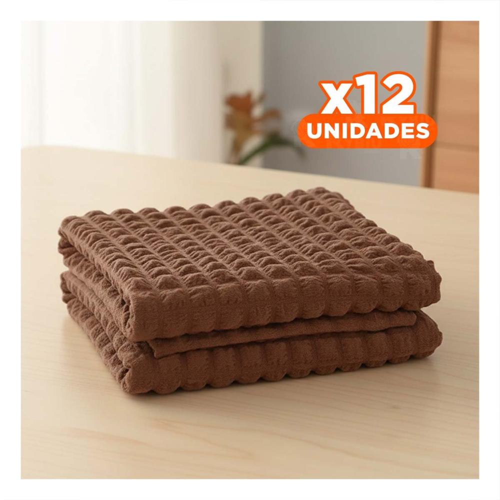 Pack12 Forro de Silla Color Marron con Patron de Burbujas Elastica Pack12 Forro de Silla Color Marron con Patron de Burbujas Elastica