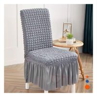 Cubierta Elastica Color Plomo para Silla con Relieve Geometrico Cuadrado Y+Regalo Sticker