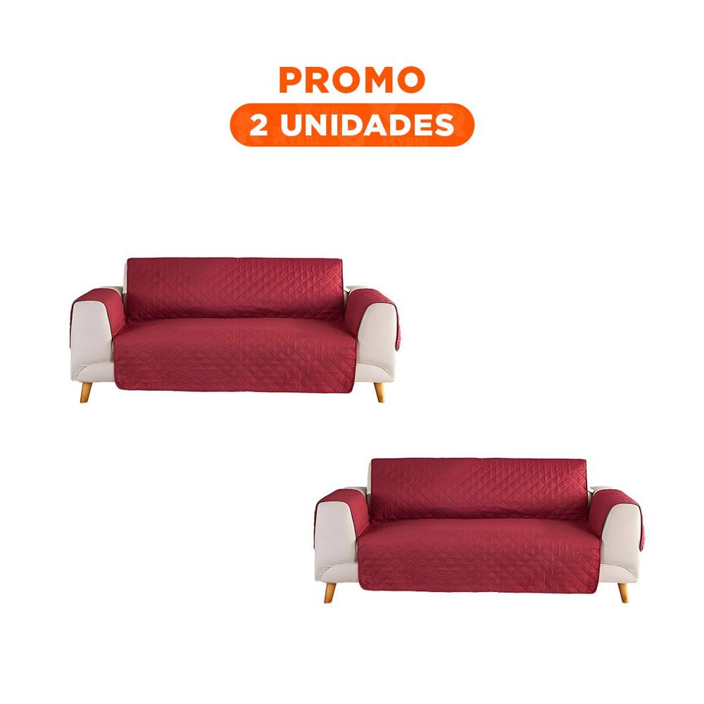 Pack2 Funda de Cobertura para Sofa Guinda con Dimensiones 130x195cm de Ajuste Estable Pack2 Funda de Cobertura para Sofa Guinda con Dimensiones 130x195cm de Ajuste Estable