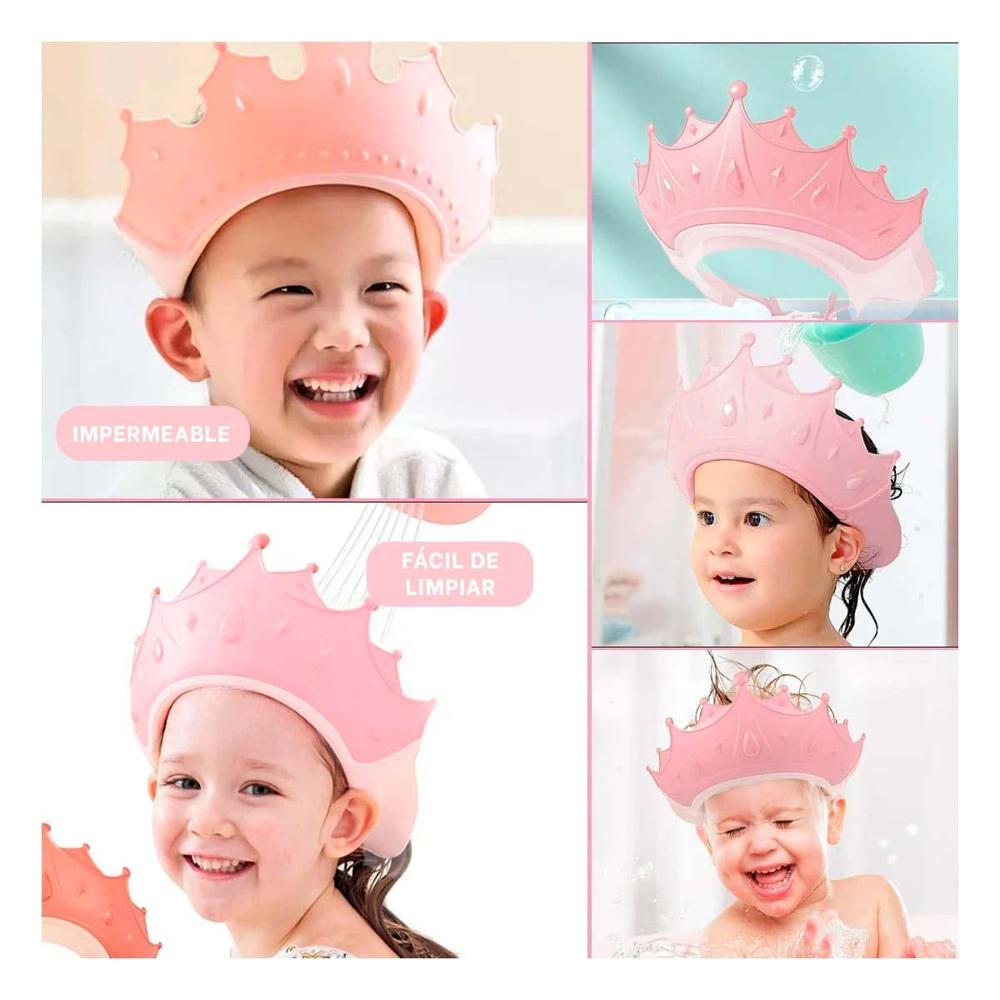 de Ducha Infantil Ajustable Tipo Gorro en Rosado de Ducha Infantil Ajustable Tipo Gorro en Rosado