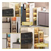 Gabinete Blanco de 4 Niveles con Puertas y Ruedas Integradas