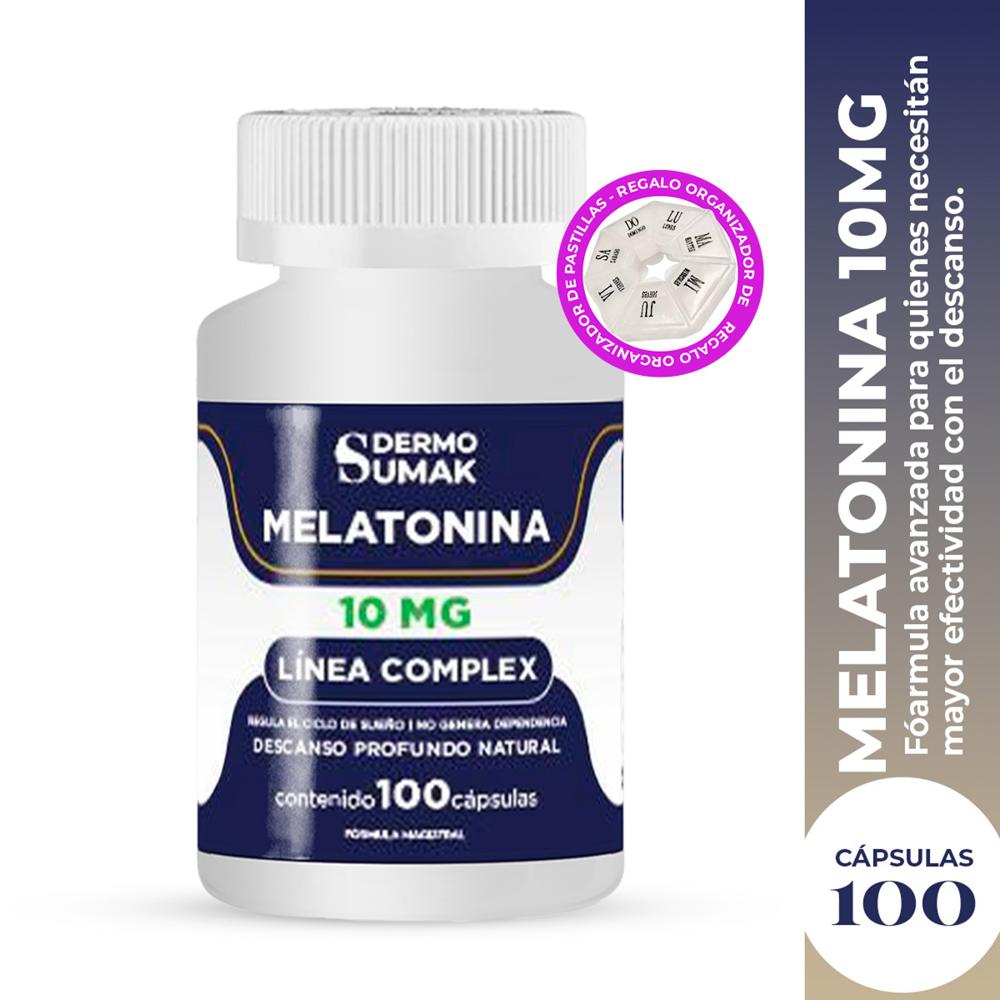 Melatonina Complex 10Mg - 100 Cap - Dermo Sumak + Pastillero